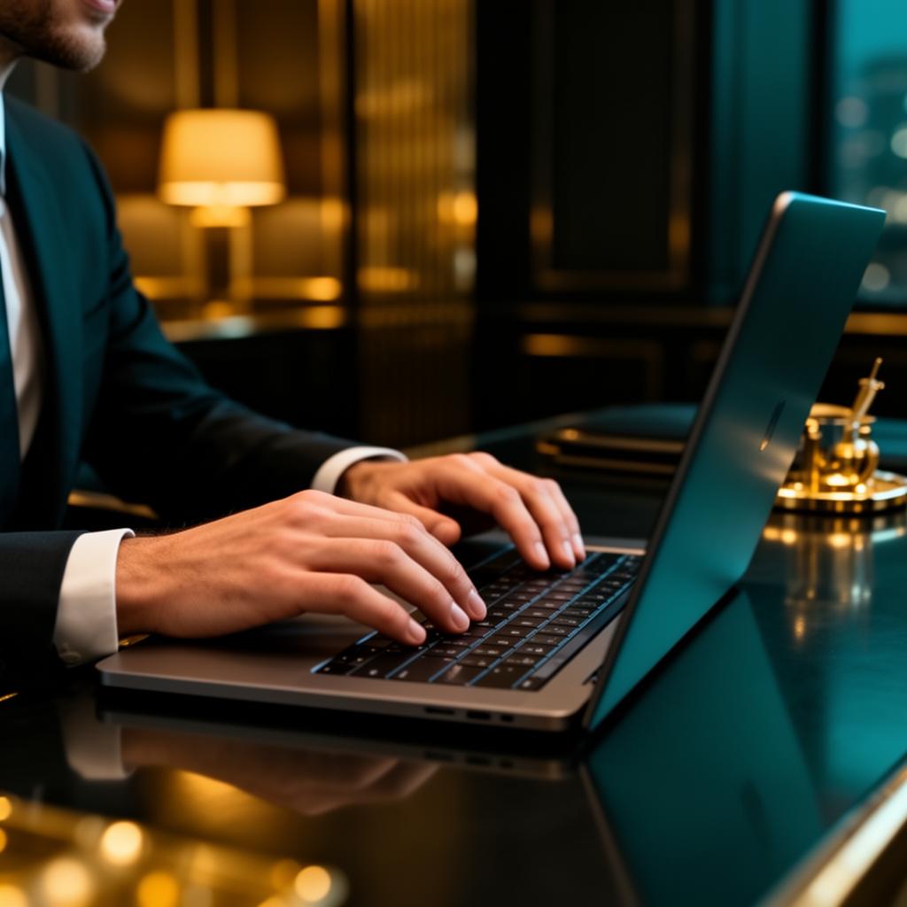 Professional creating a Nexora Capital trading account on a laptop